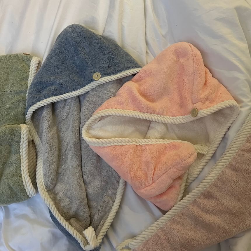 Minbrogy - Effen Coral Fleece Snel Droog Haarhanddoek