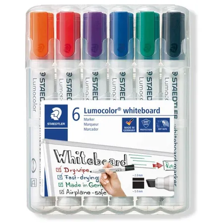 STAEDTLER® 351 B WP6 Lumocolor whiteboard marker Keilspitze, 6 Stück