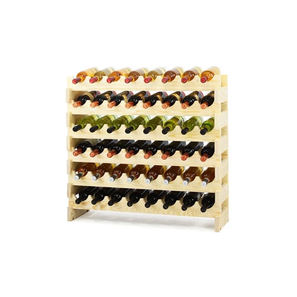 PROREGAL Wijnrek Vinoteca Flex HxBxD 68 x 83 x 29 cm 48 Flessen Massief grenenhout Natuurlijk Onbehandeld