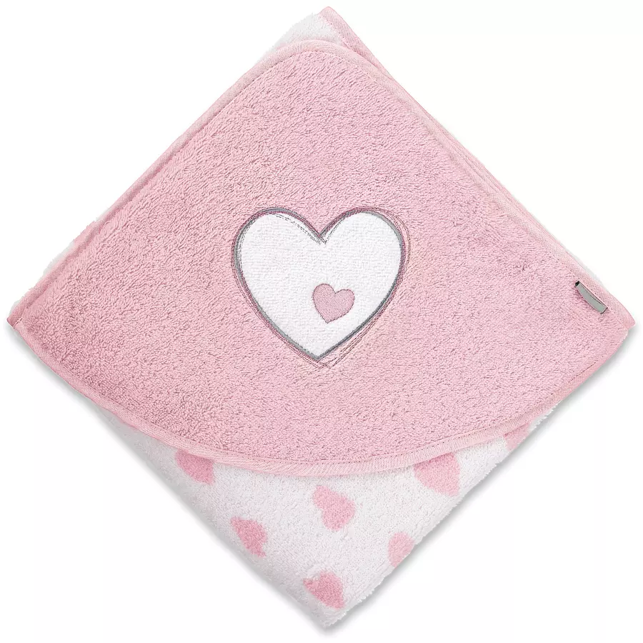 Sterntaler Badetuch Emmi Girl Herz 100x100 weiß