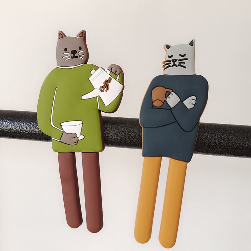Choyce - Kat Cartoon Hars Koelkastmagneet met Haak (Diverse Ontwerpen)