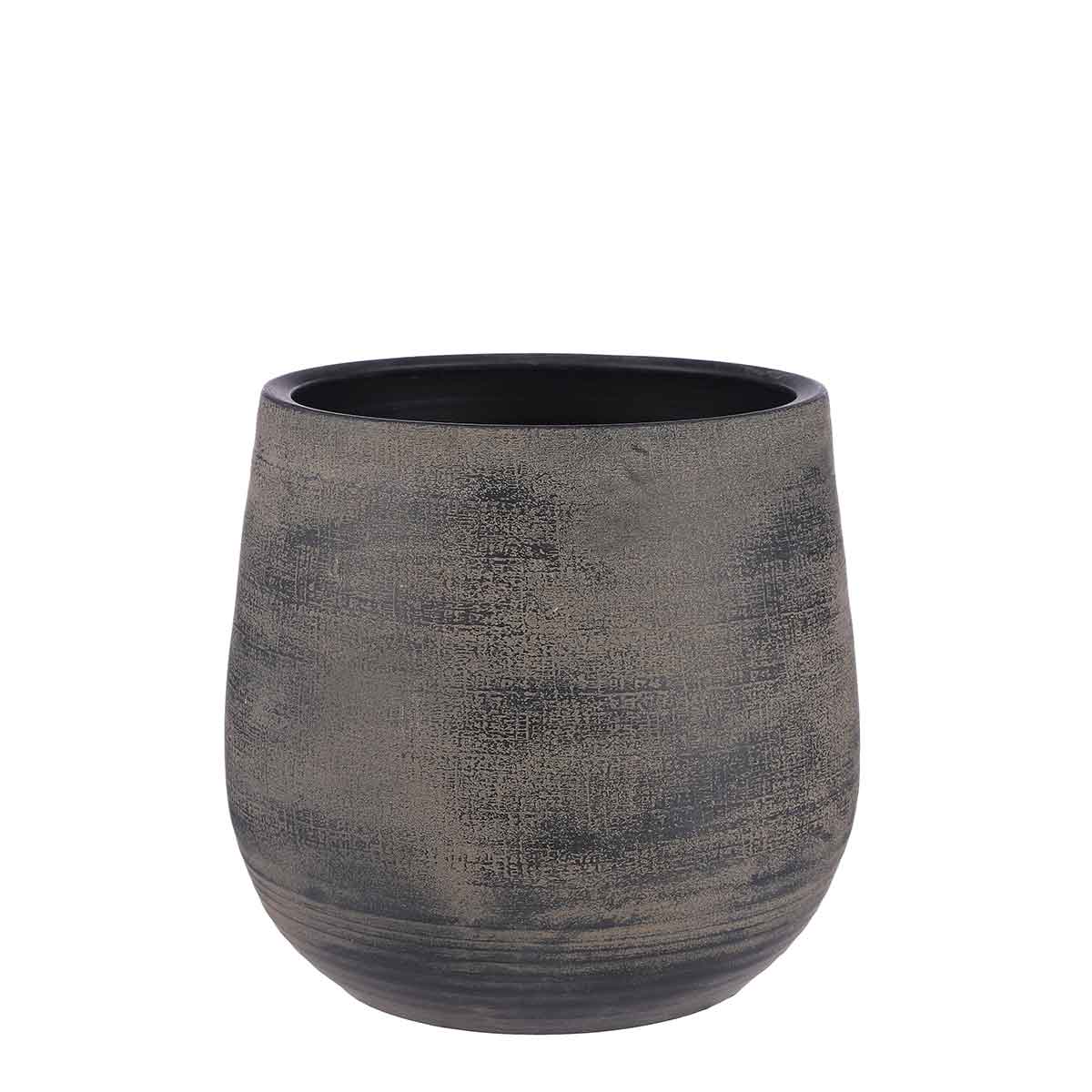 Mica decorations pot de fleur victor - 36x36x33 cm - terre cuite - marron