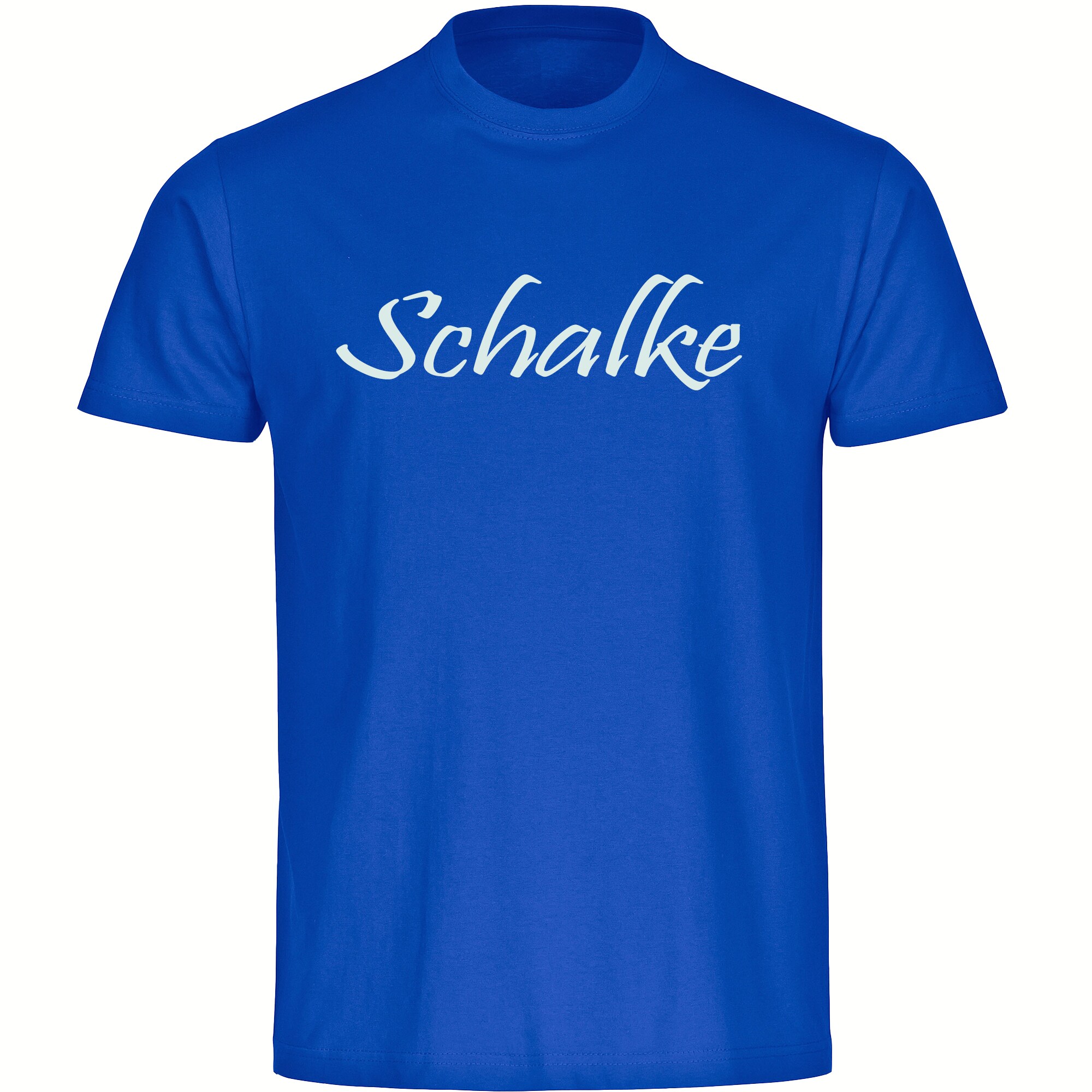 multifanshop® Herren T-Shirt - Schalke - Schriftzug - Druck weiß