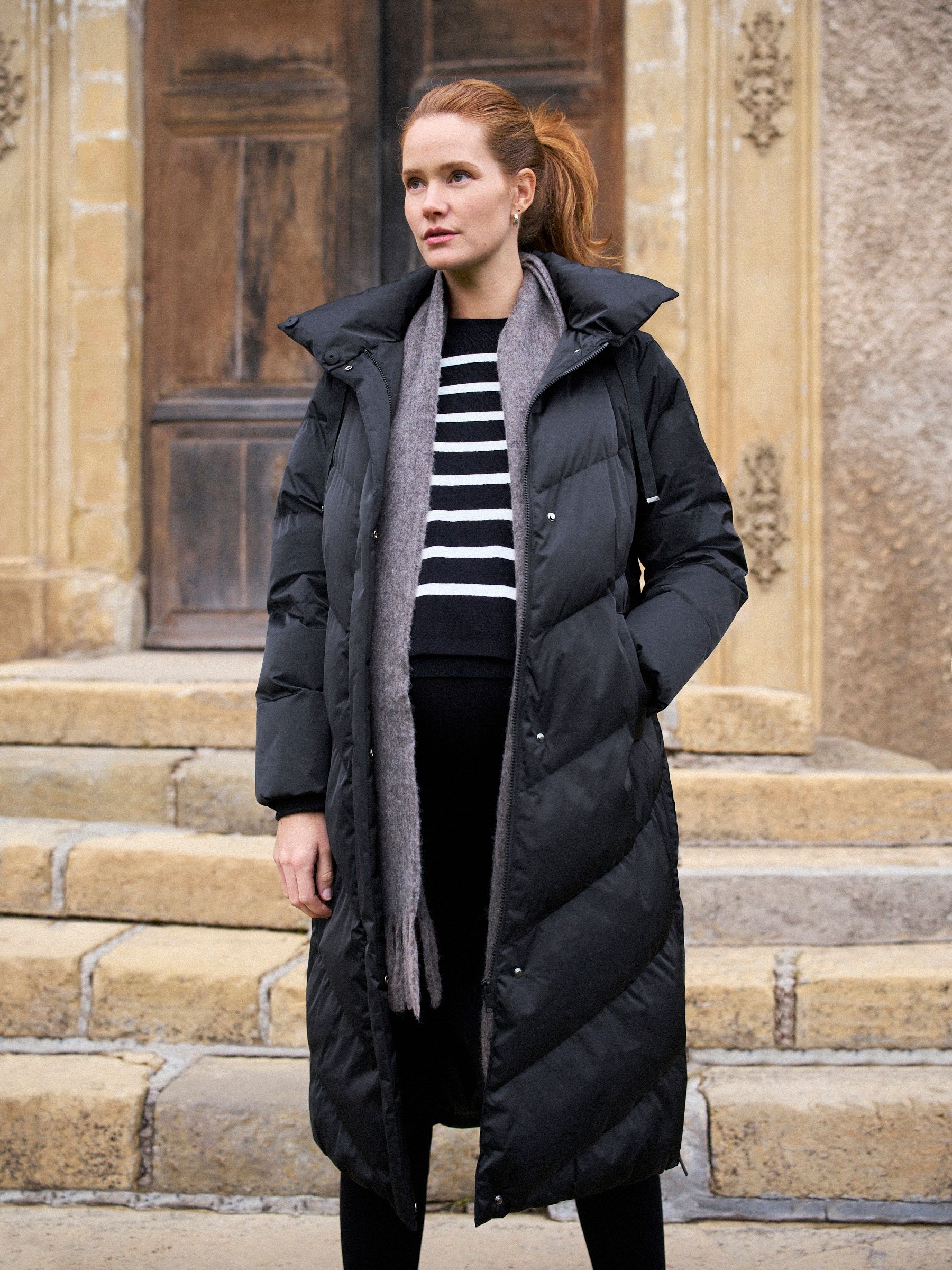 Zwart - Seraphine Long 3-In-1 Maternity & Babywearing Puffa Coat