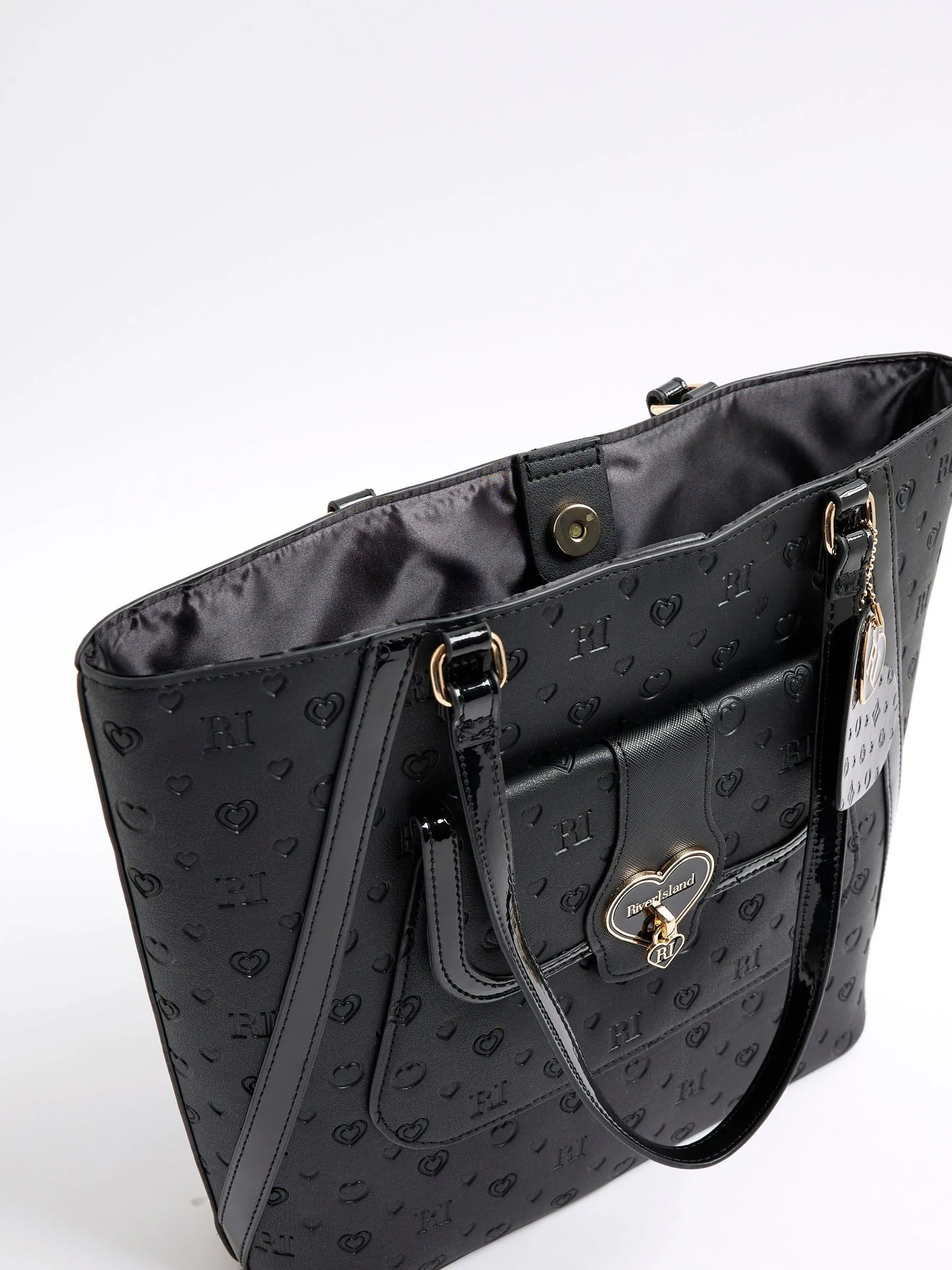 River Island Heart Lock Pocket Shopper Bag