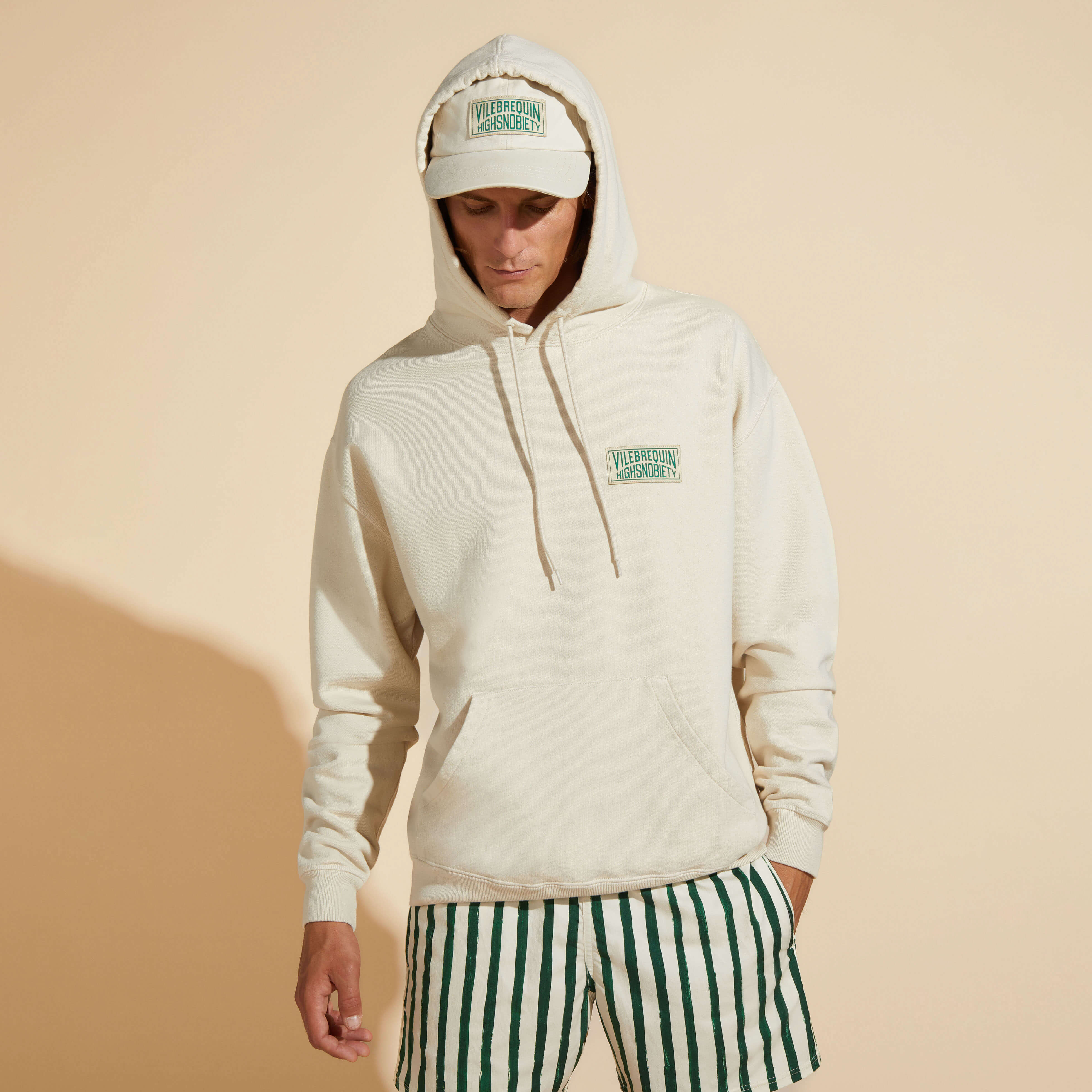 Sweat à capuche en coton homme uni - Vilebrequin x Highsnobiety | Site Vilebrequin | ZBOZ3S53