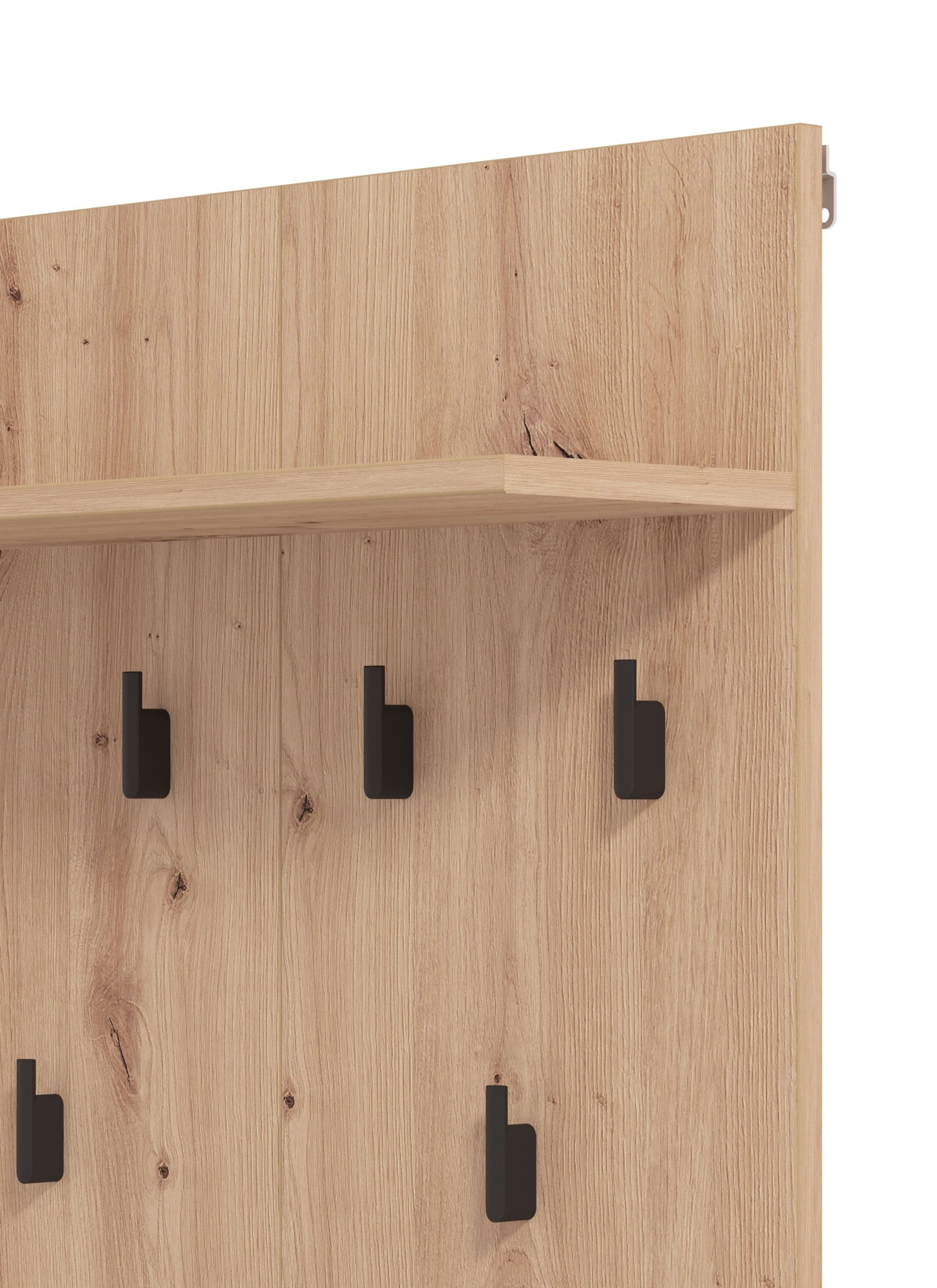 INOSIGN Garderobenpaneel »Landes, Wandregal mit Haken, Wandgarderobe, Aufhänger« mit Regal, Höhe 83 cm, in Artisan Eiche