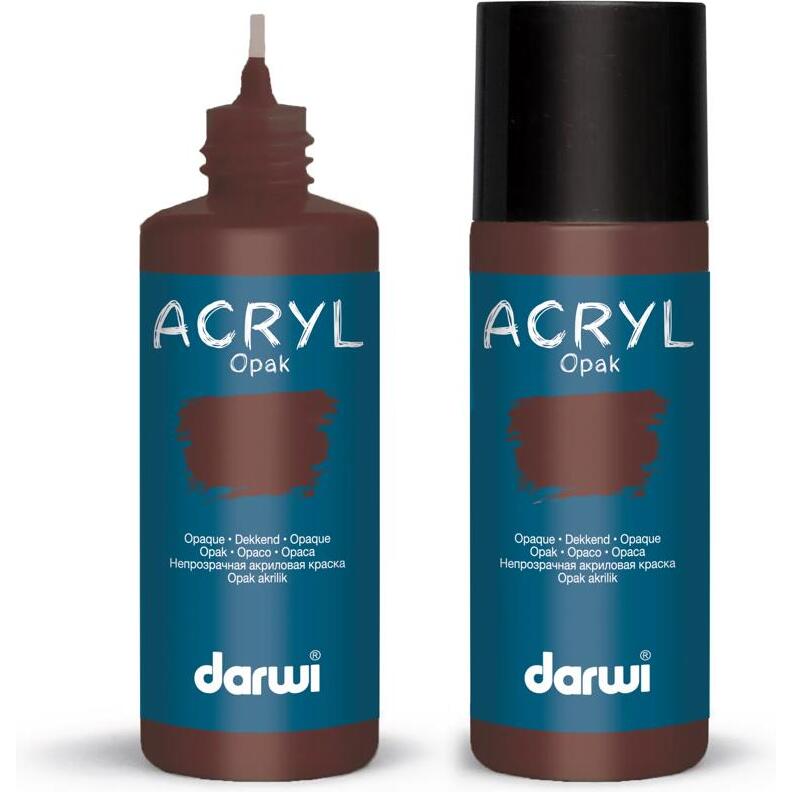 Darwi Flacon de 80 ml de Peinture Acrylique Universelle Opaque - Chocolat