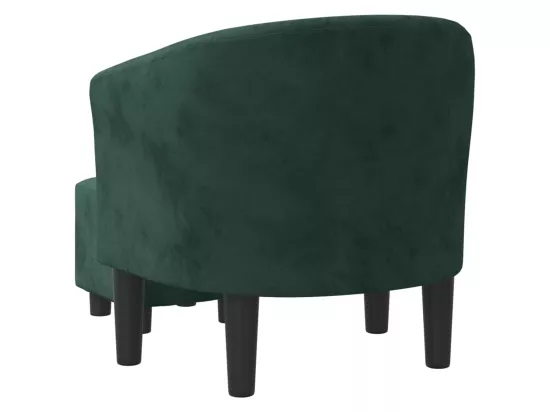 Fauteuil cabriolet avec repose-pied vert foncé velours