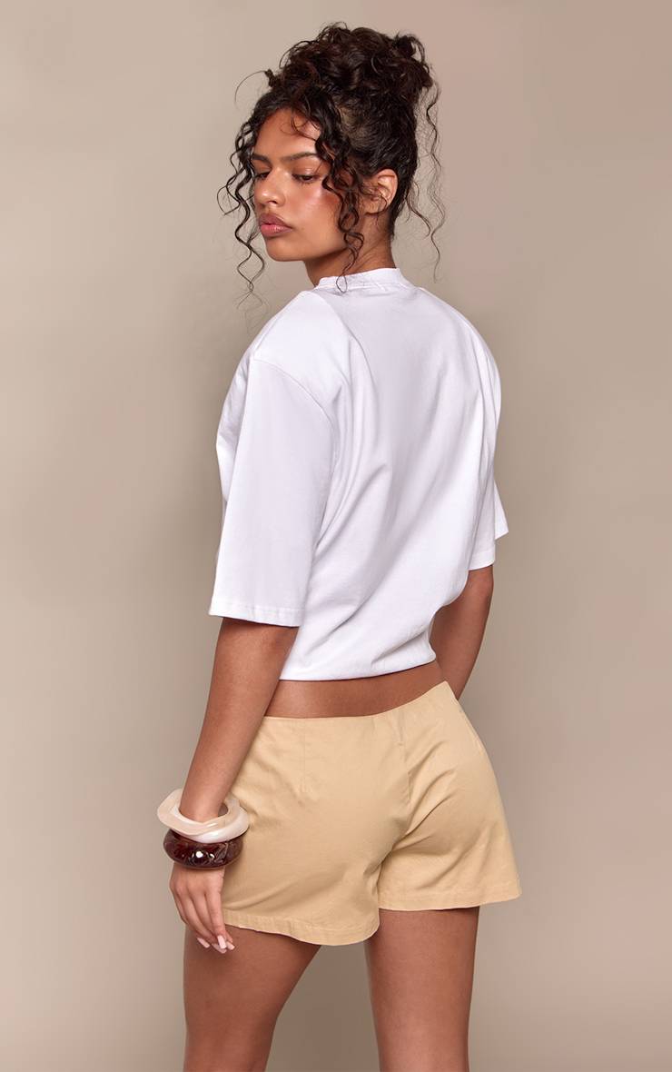 Sable Jupe-short En Coton Avec Détail De Bordure Enveloppante