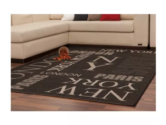 Tapis 290x200cm, design F115A coloris graphite - Confort et élégance pour votre intérieur