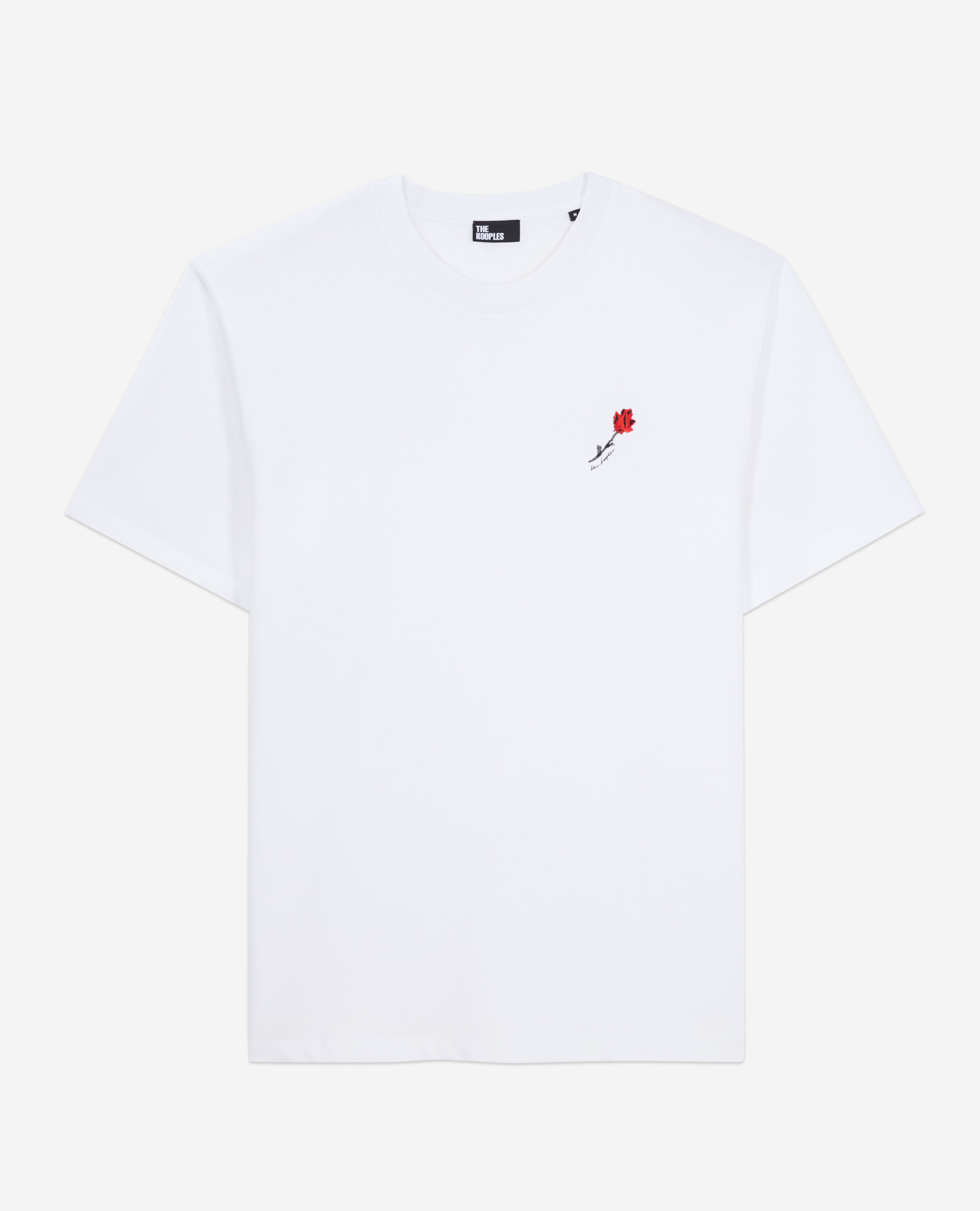 T-shirt blanc avec broderie fleur