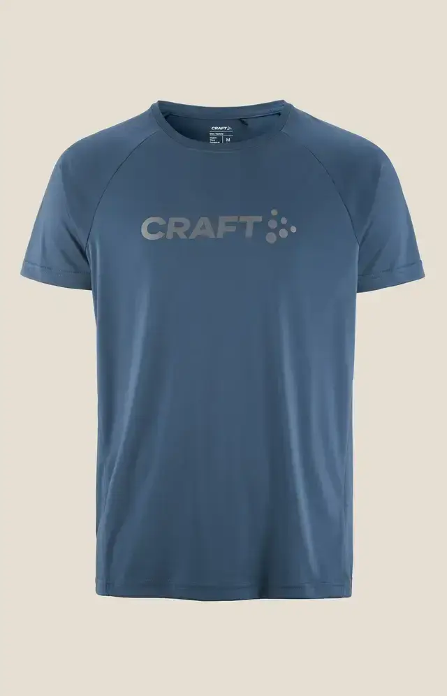 Craft CORE Unifly Logo Hardloopshirt Korte Mouwen Blauw Heren