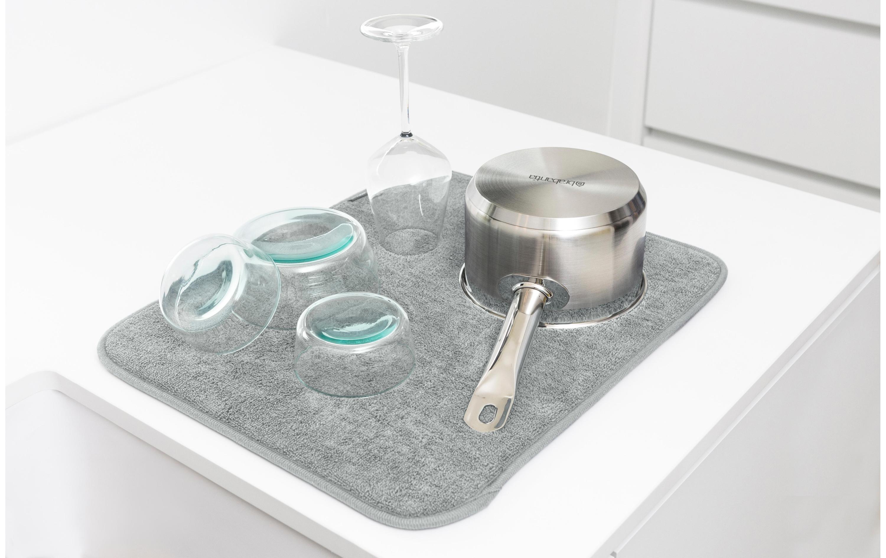Abtropfmatte Sink side HellgrauGeschirr-Trockenmatte aus Mikrofaser