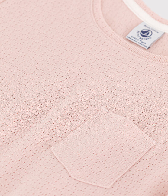 Chemise de nuit unie en coton ajouré petite fille