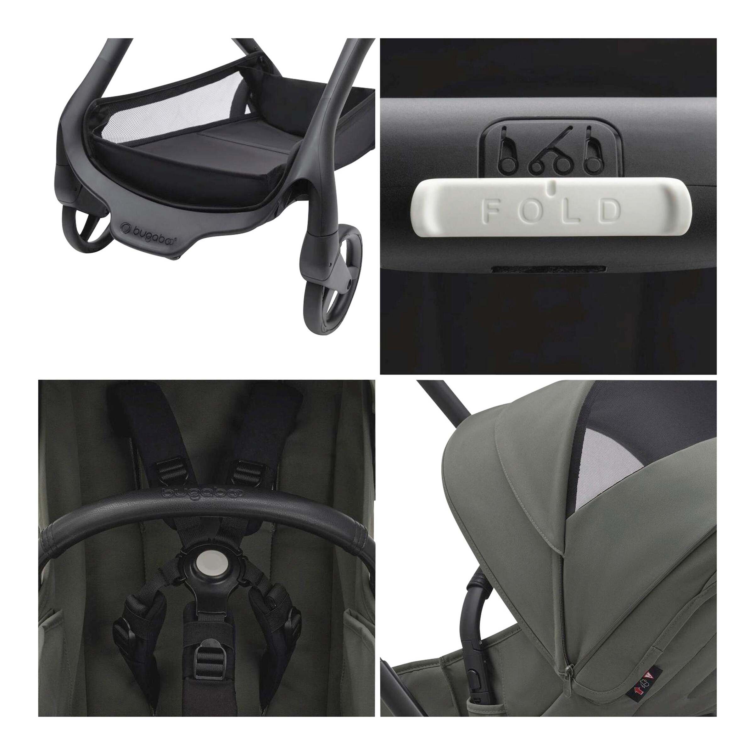 Bugaboo - DRAGONFLY Kinderwagen black / forest green - forest green