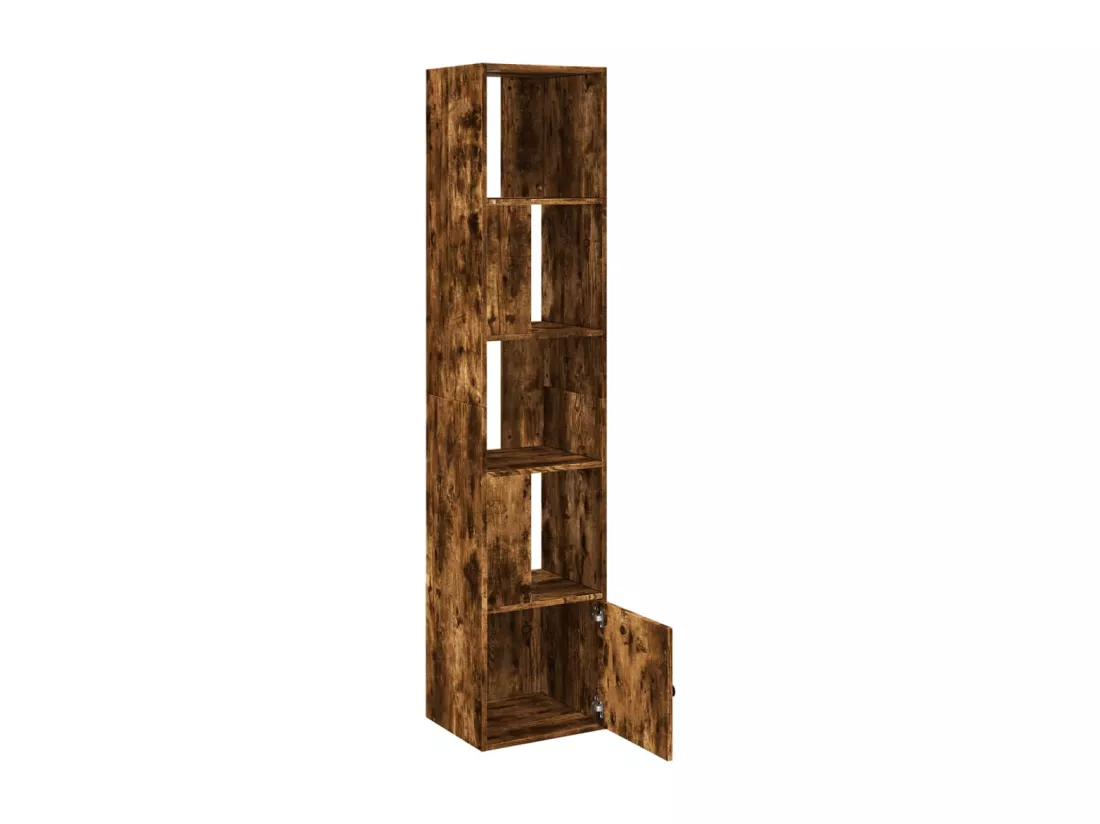 Bibliothèque chêne fumé 40x36x189 cm bois d'ingénierie
