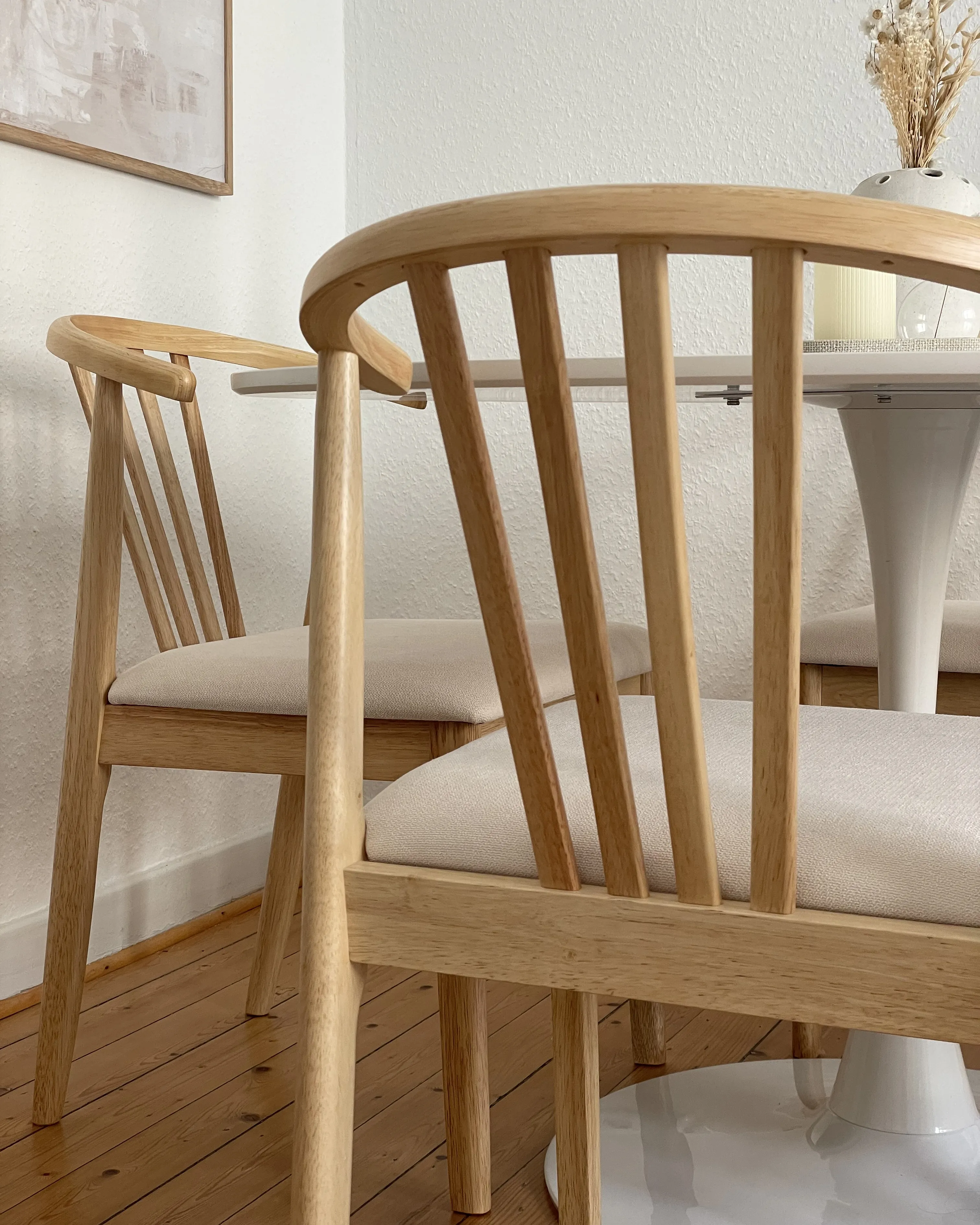 Set van 2 eetkamerstoelen CRAIG Hout Lichtbruin/beige
