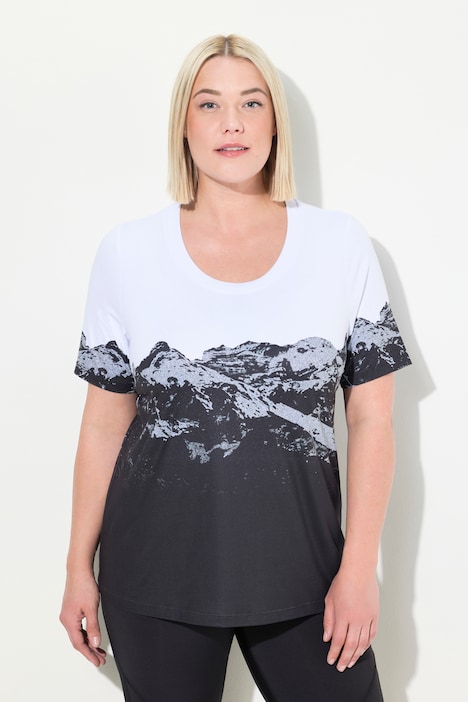 Funktionsshirt, Berge, Rundhals, Halbarm, recycelt