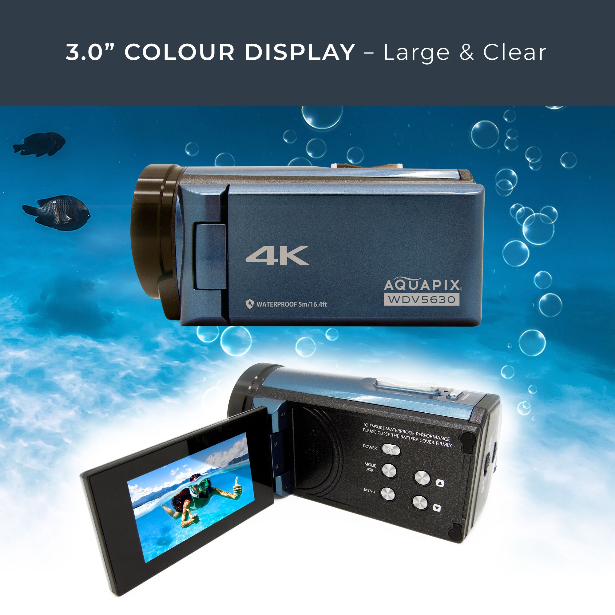 Aquapix WDV5630 Unterwasser DV-Camcorder Grau / Blau