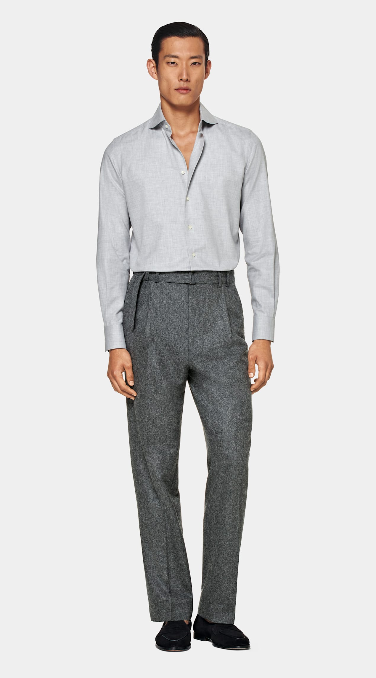 Chemise coupe ajustée gris clair