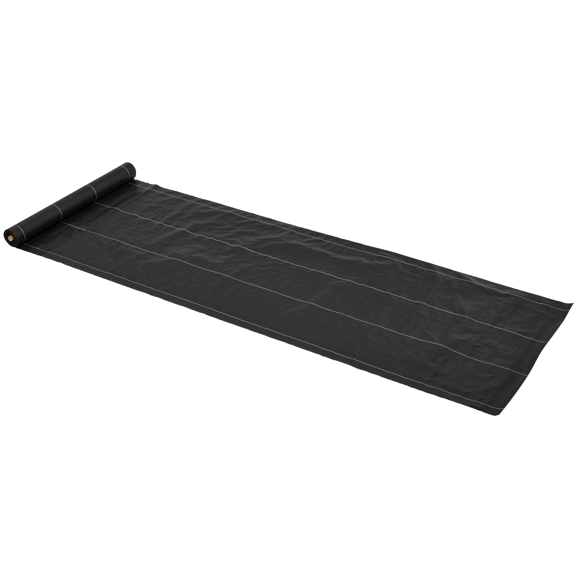 Tecido geotêxtil Outsunny para controle de ervas daninhas, 2x50m, 100g/m², para jardim, terraço e pátio, preto.