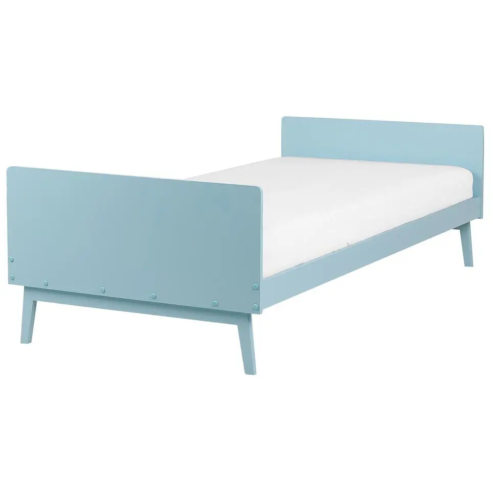 BONNAC - Eenpersoonsbed - Lichtblauw - 90 x 200 cm - Dennenhout
