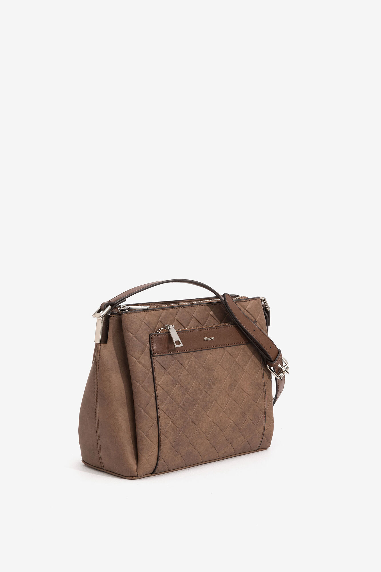 Bolsa transversal texturizada - Bege