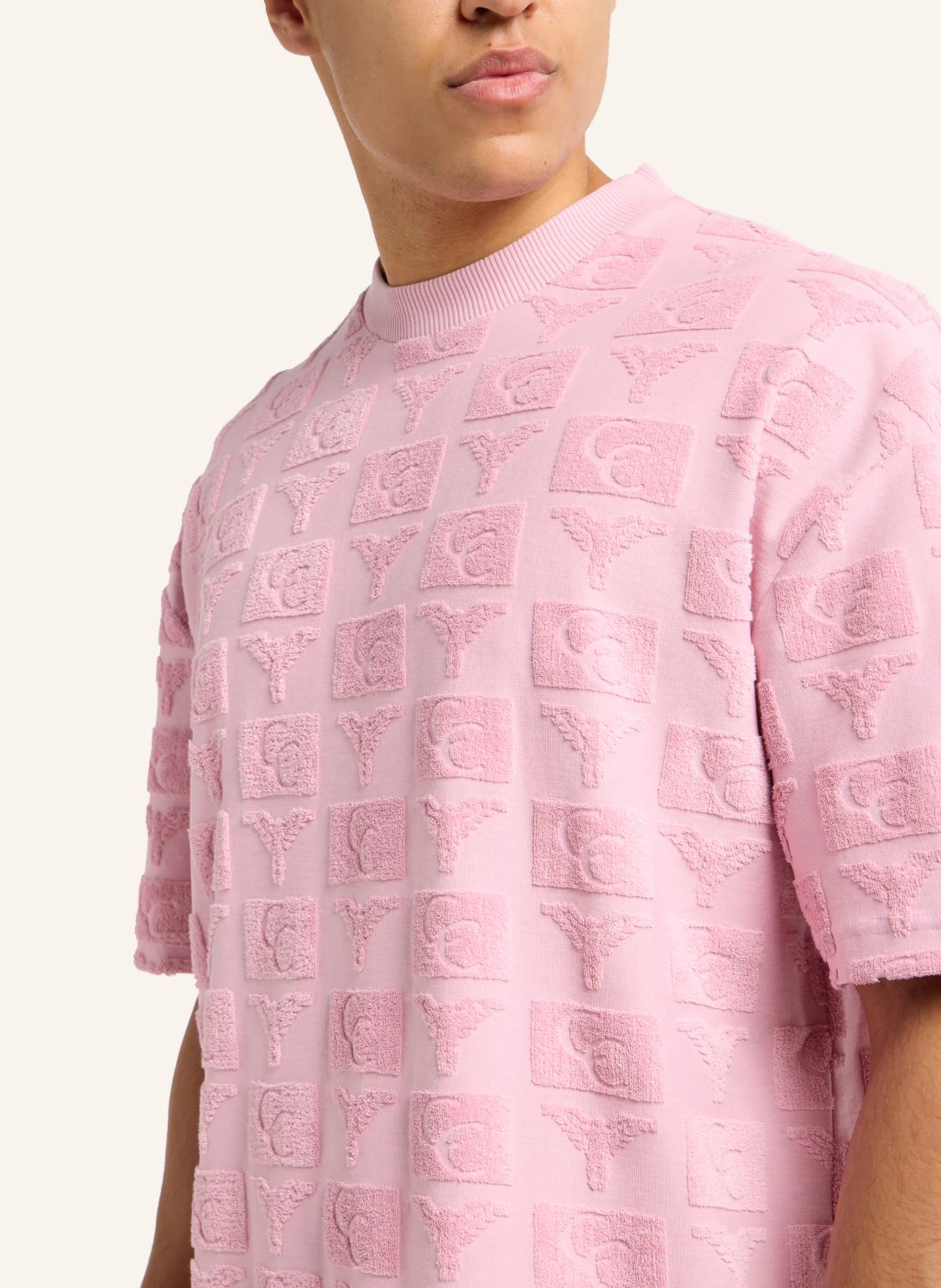 CARLO COLUCCI Oversize T-Shirt mit Frotteeinsätzen EBNICHER