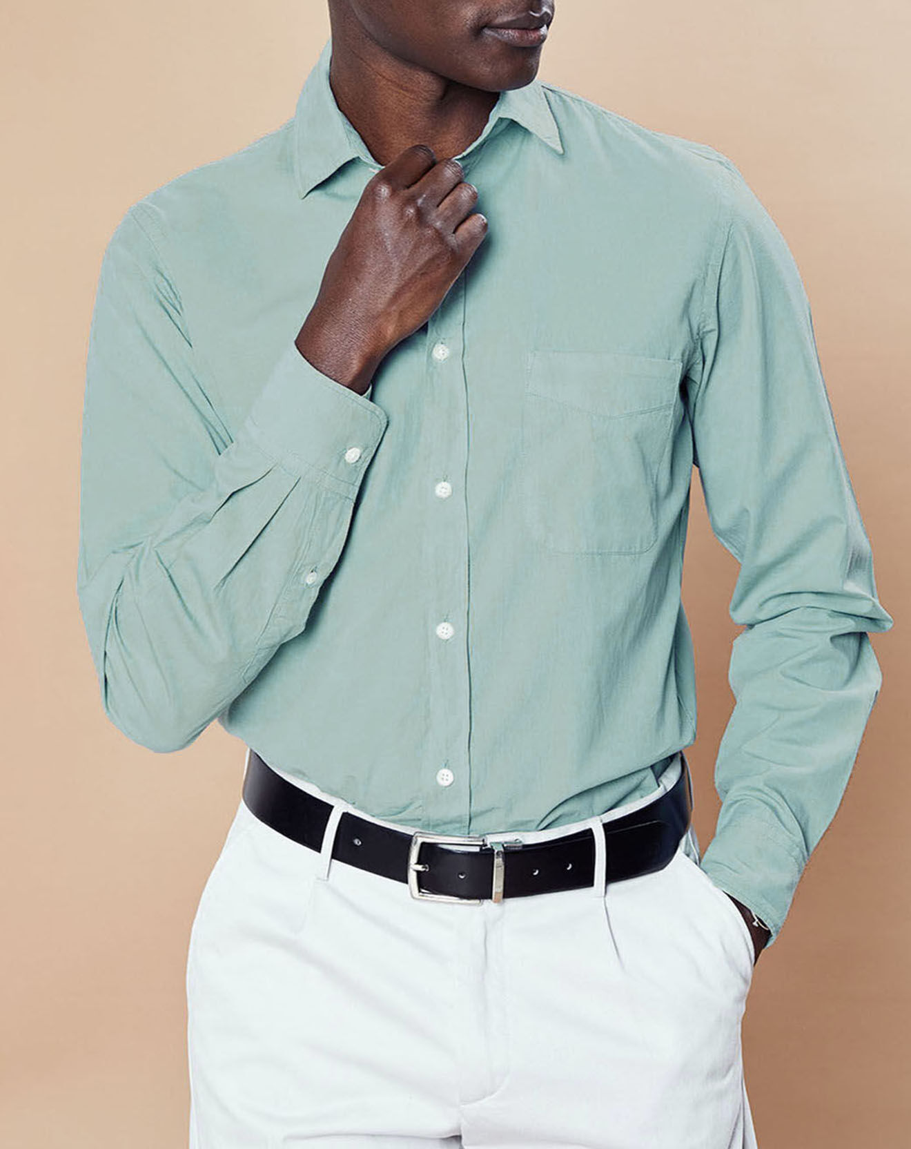 Hartford Chemise Slim Fit Storm Pat bleu gris