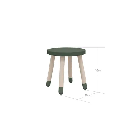Flexa Dots Hocker aus Holz, dunkelgrün