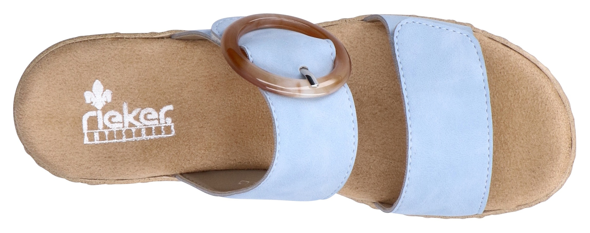 Rieker Pantolette  , Keilabsatz, Sommerschuh, Schlappen mit softer Innensohle