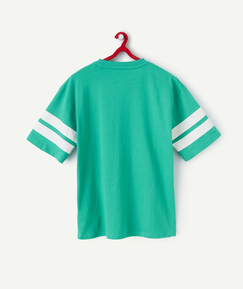 t-shirt manches courtes garçon en coton bio vert thème campus