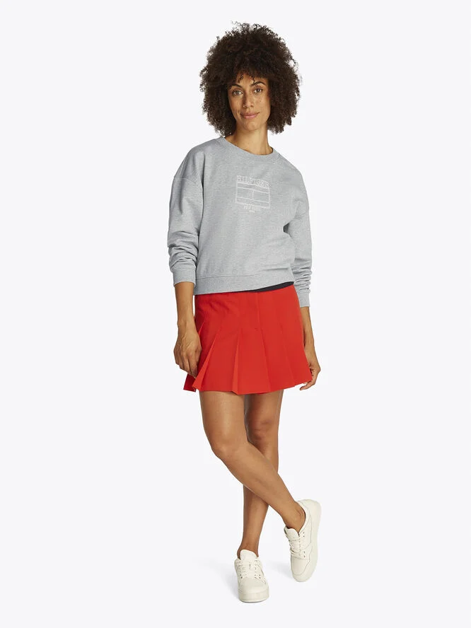 Tommy Hilfiger BOXY OUTLINE FLAG C-NK SWTSHRT Light grey htr