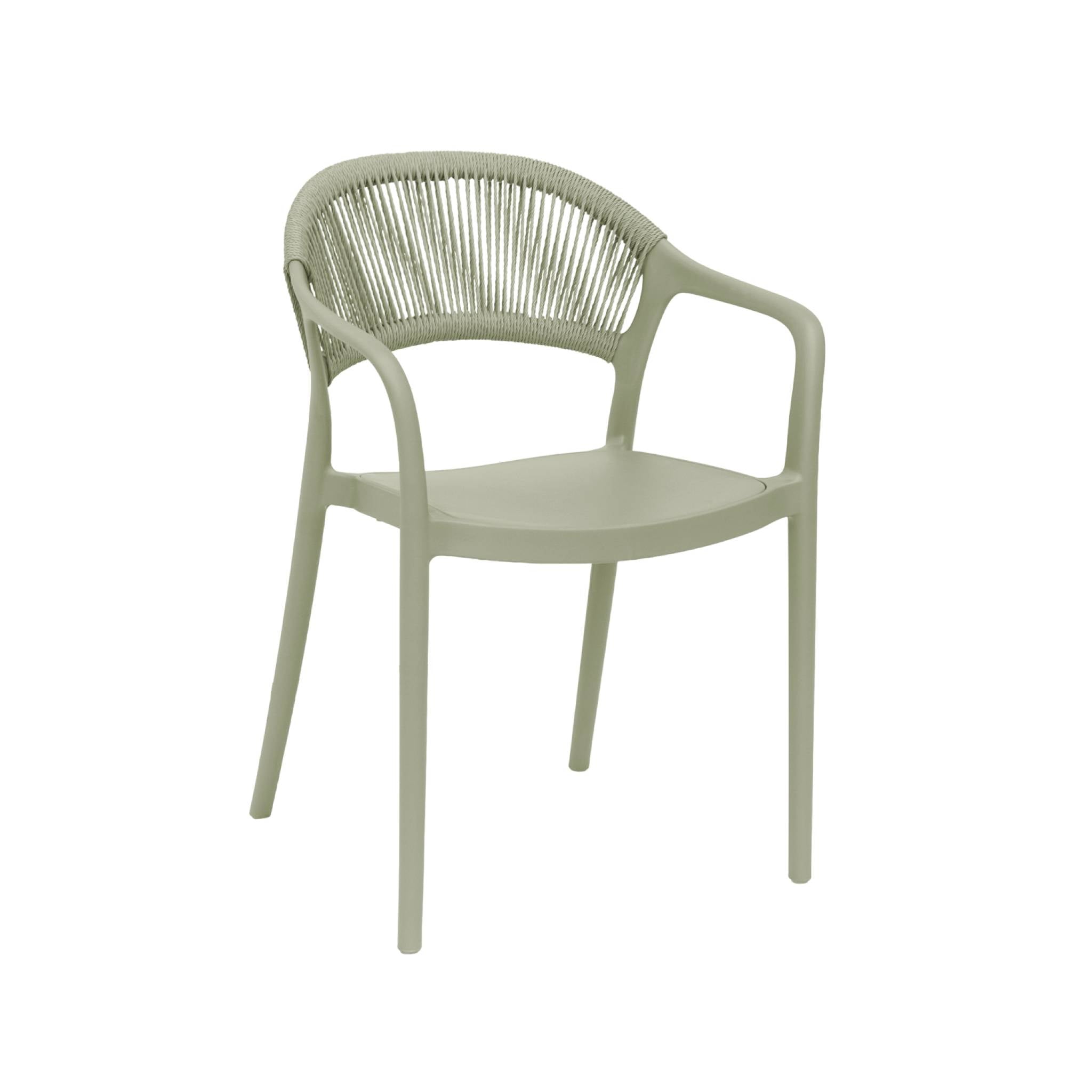 sweeek - Stapelbare tuinstoelen met touw-effect (set van 4)