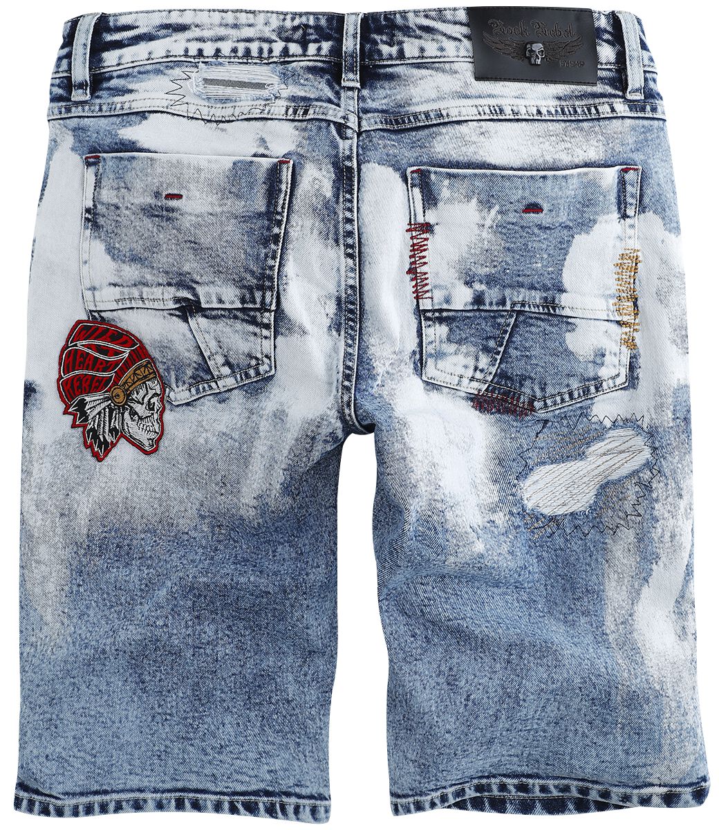 Shorts With Bleached Details | Rock Rebel by EMP Short