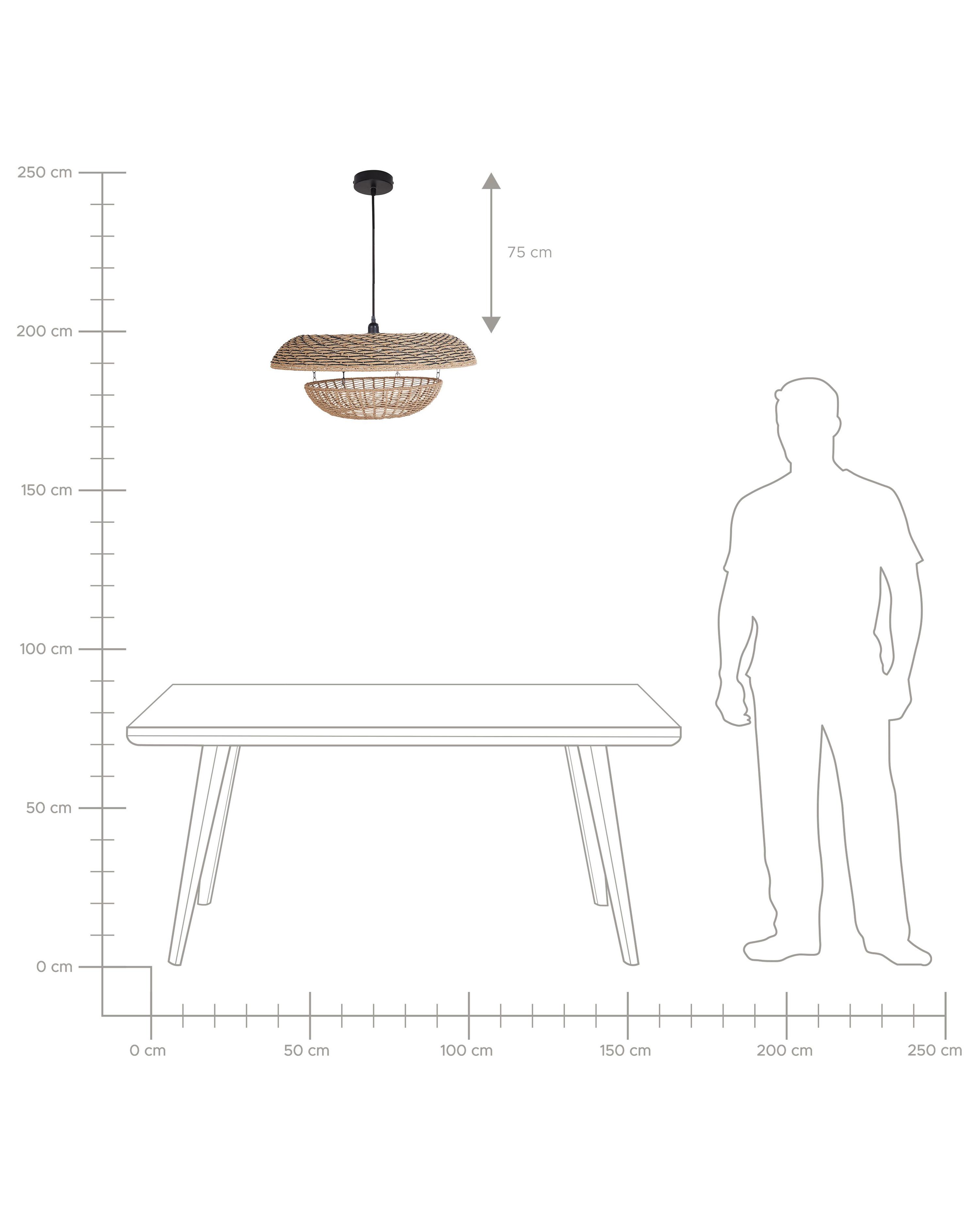 Hanglamp KIDEPO Papierkoord Bruin