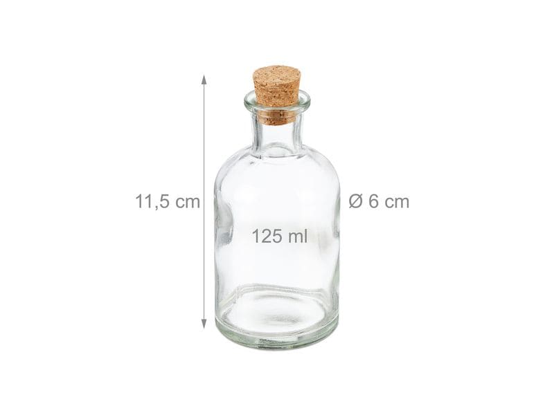 relaxdays Einmachflasche 125 ml, 20 Stück Miniaturflaschen zum Befüllen