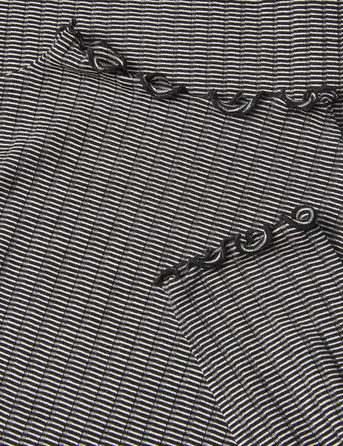 Mads Nørgaard - Copenhagen 5x5 Stripe Trutte Tee LS Sort og hvid med striber
