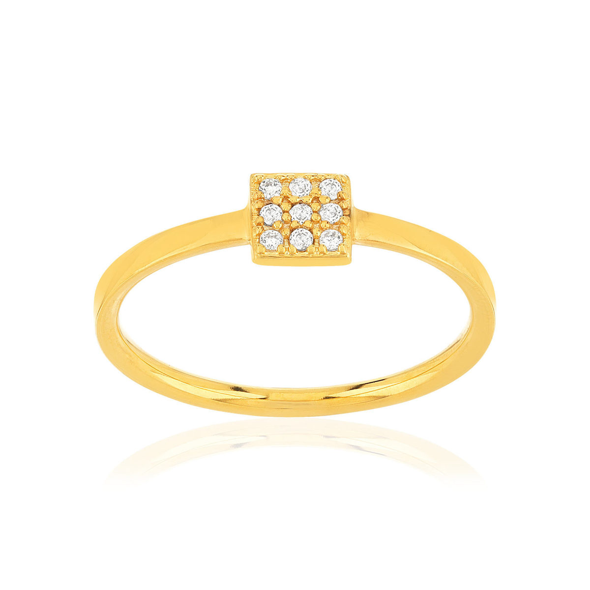 Bague plaqué or jaune zircons