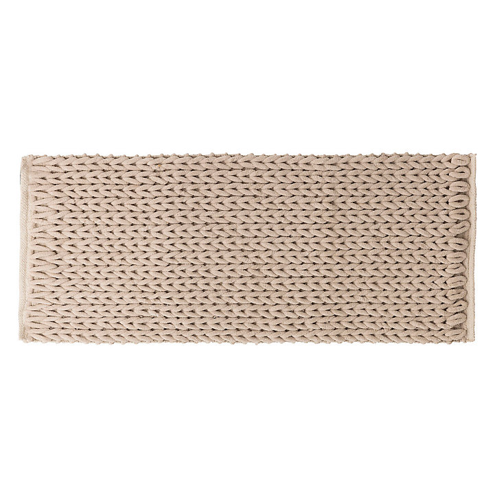 Tapis de bain épais effet grosse maille 50x120 cm coloris lin, 5Five