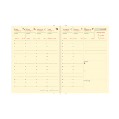 Agenda de poche Impala Randonnée Prestige - 1 semaine sur 2 pages - 9 x 12,5 cm - rouge - Quo Vadis