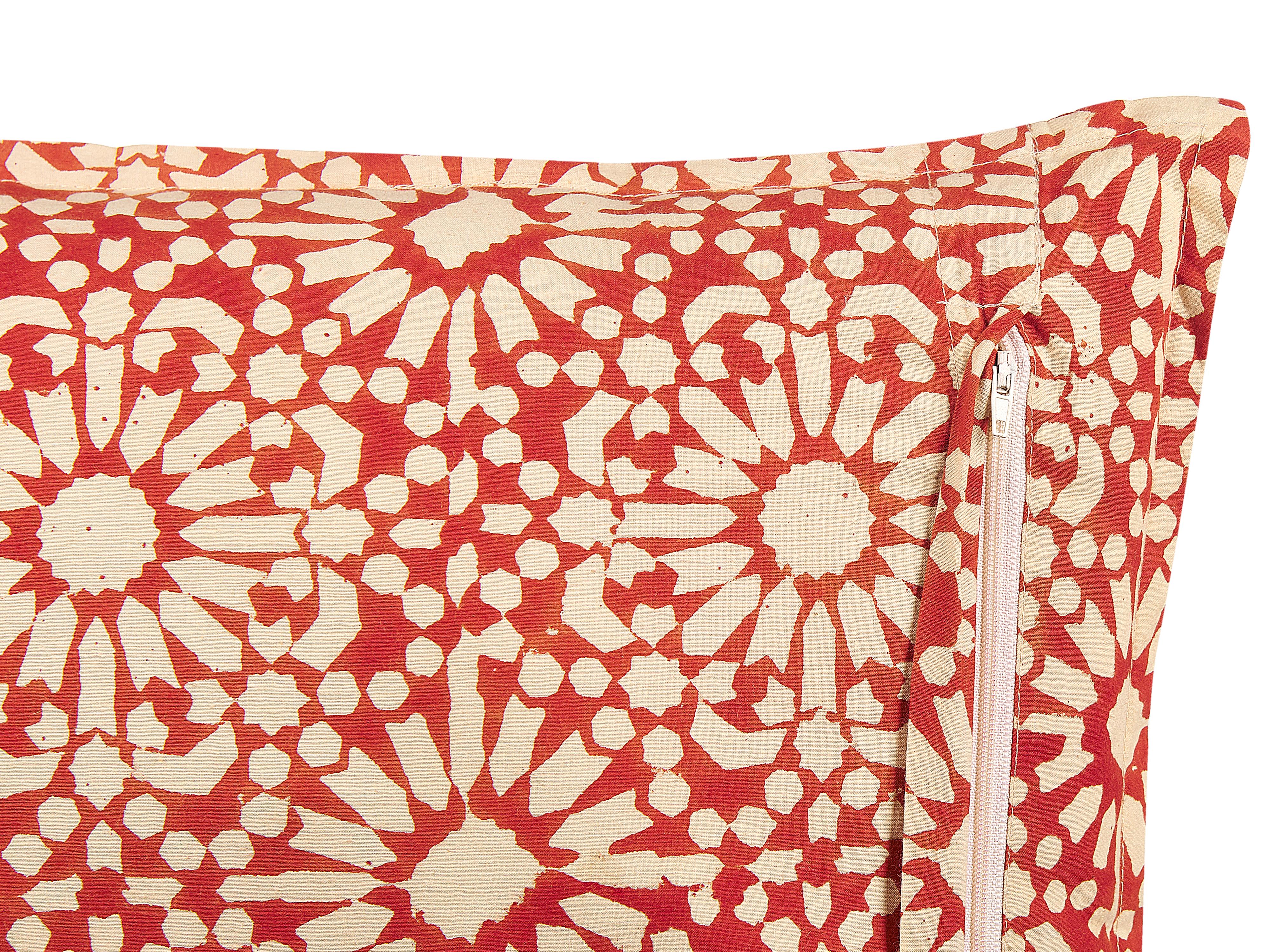 Sierkussen CEIBA Katoen 45 x 45 cm Rood geometrisch patroon