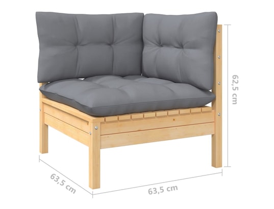 LES TENDANCES - Salon extérieur Salon de jardin-gris-11 places-63.5x63.5x62.5-358164