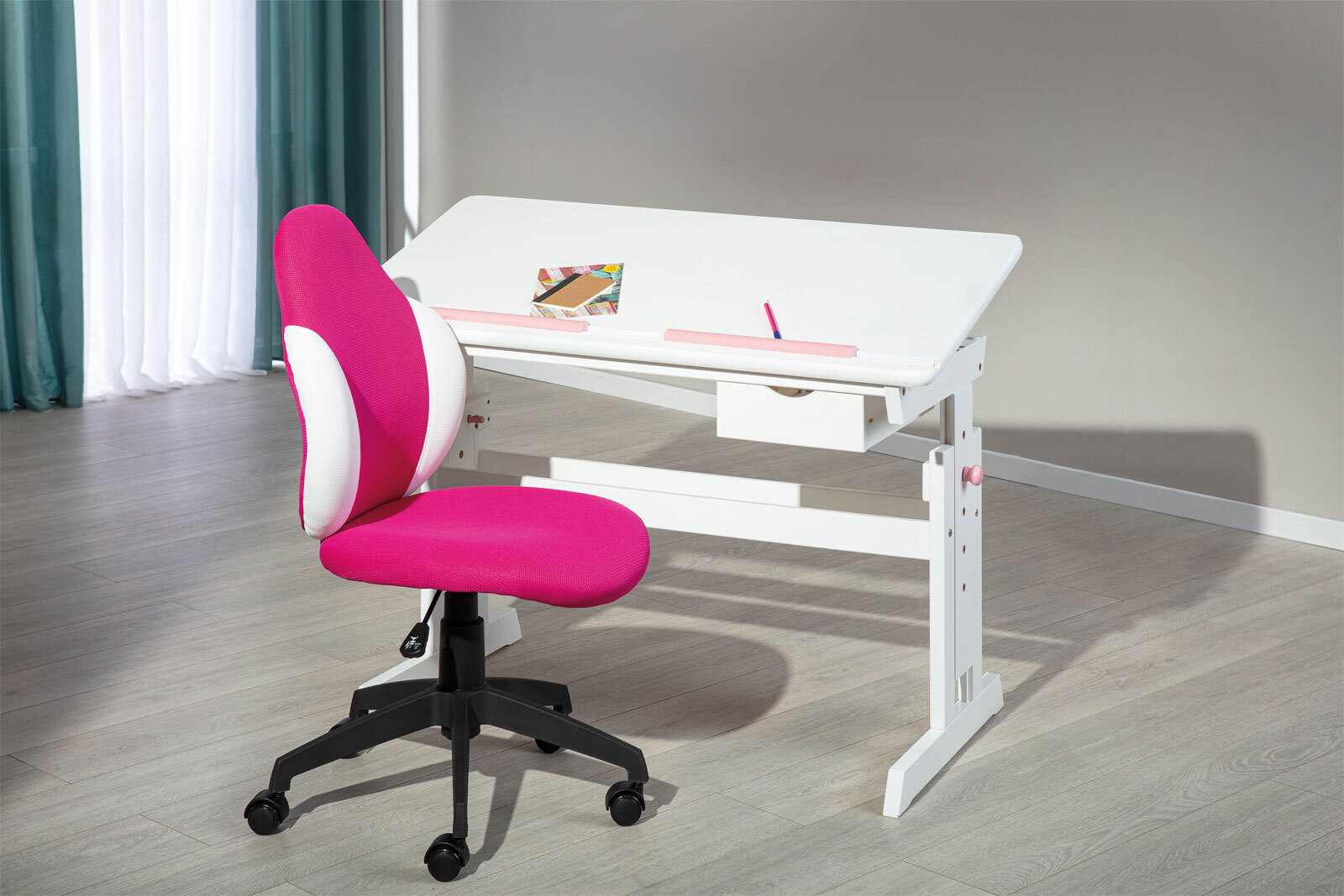 Kinder Schreibtisch JULIAN 109 x 55 cm Weiß