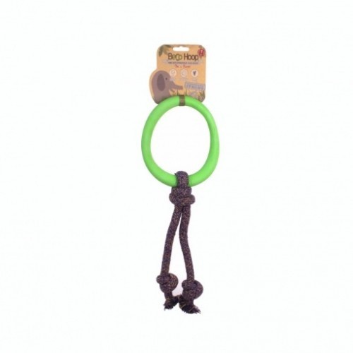 Argola BecoHoop com corda para cães, verde