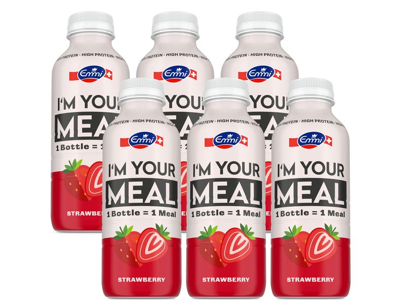 Emmi Trinkmahlzeit Strawberry 6x 500 ml Milchgetränk mit Erdbeersaft und Rapsöl
