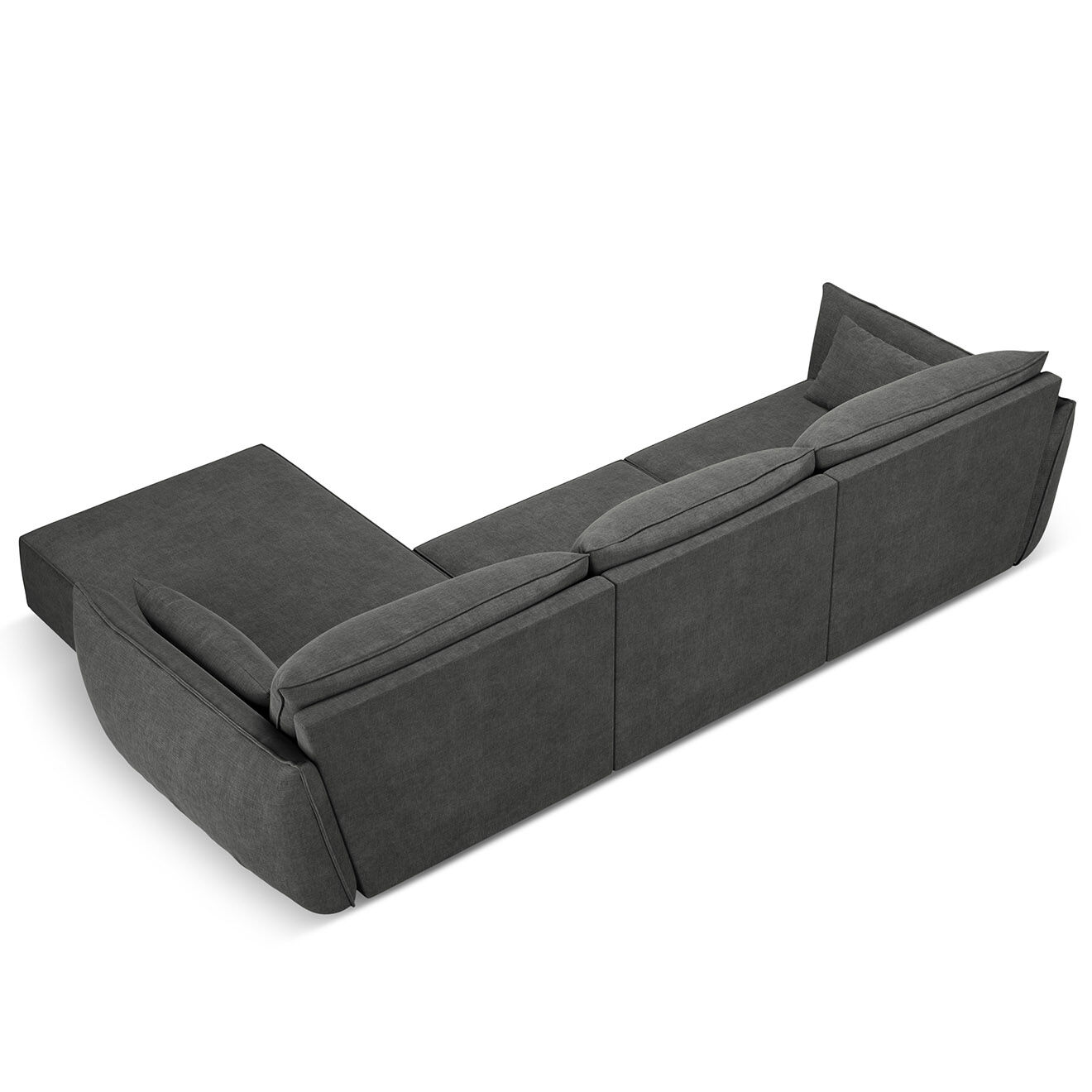 Mazzini Sofas Canapé D'Angle Droit Vanda 5 Places 2 gris - 208x166x85 cm