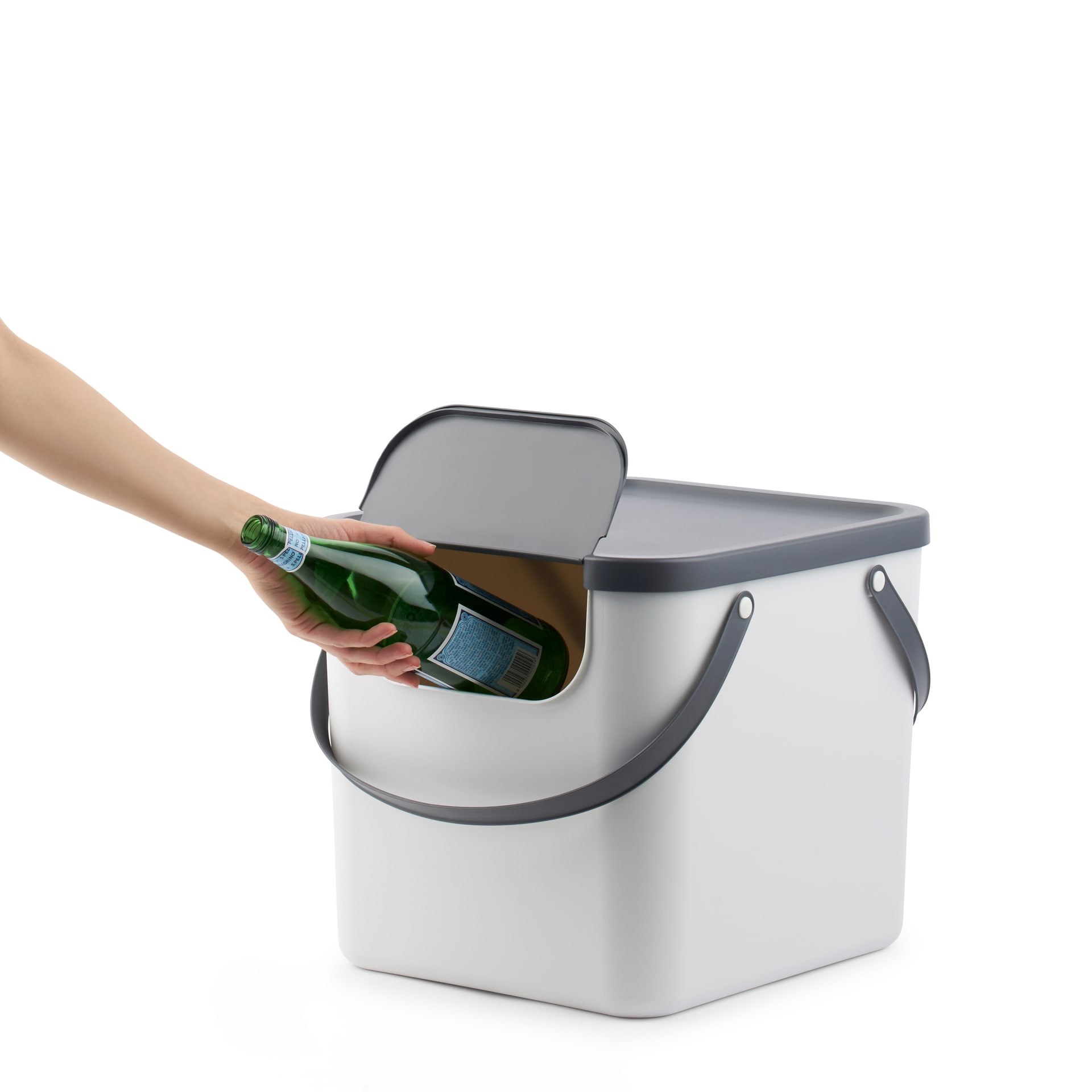 rotho Recycling-Mülleimer ALBULA 40 Liter Mistletoe White