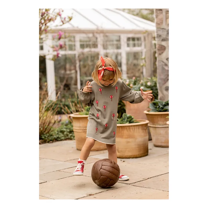Fliink Robe Favo Broderie Ballon | Vert kaki